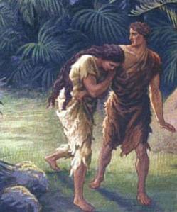 Adam & Eve Cast Out and Cursed to Hard Toil and Labor